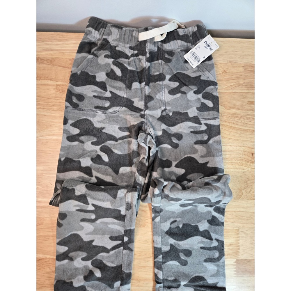 OshKosh Bgosh Boys Gray Camo Fleece Jogger Pants Size 8 NWT OKT11830-SS